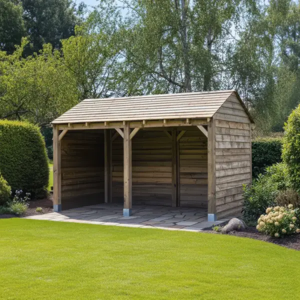 Timber Building Kit With Sides & Back – BBQ Hut  – Stables – Wooden Garage